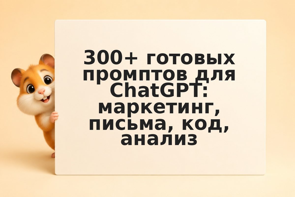 300+ готовых промптов для ChatGPT: маркетинг, письма, код, анализ