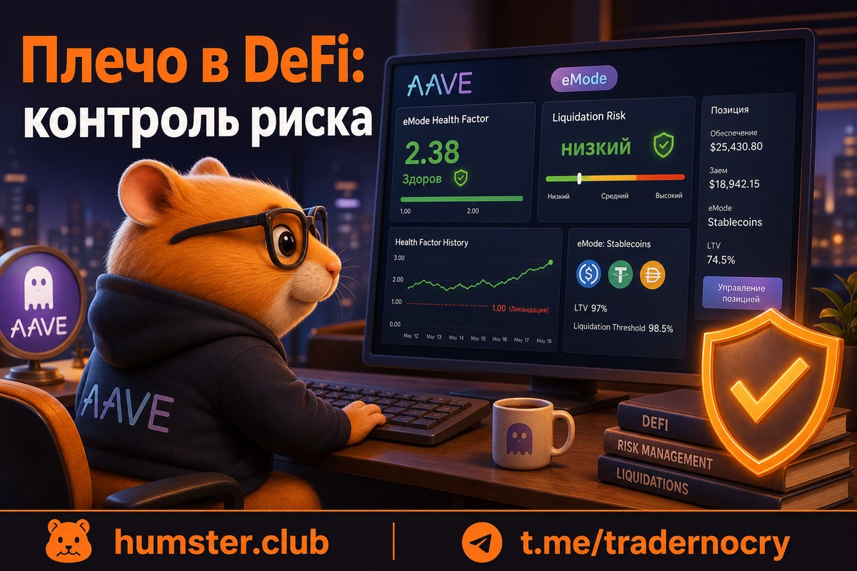Aave eMode: рекурсивный стейкинг (looping) с 5x плечом