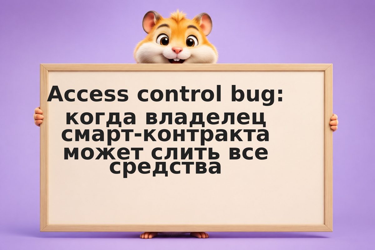Access control bug: когда владелец смарт-контракта может слить все средства
