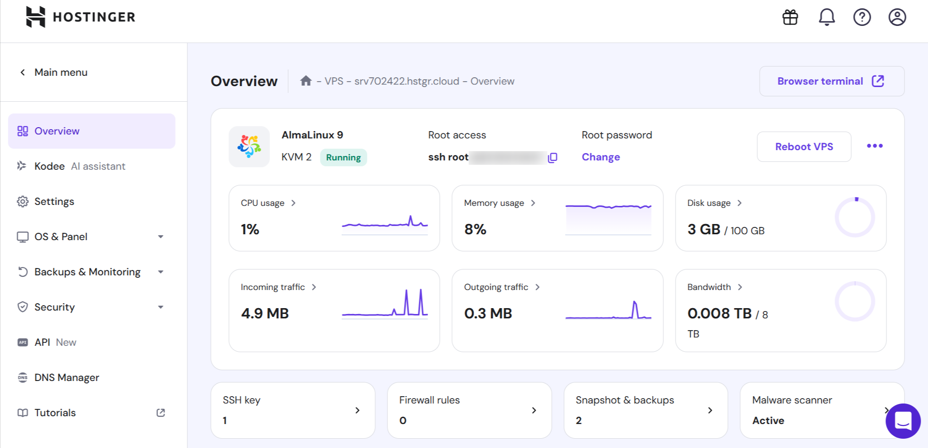 hPanel: центр управления