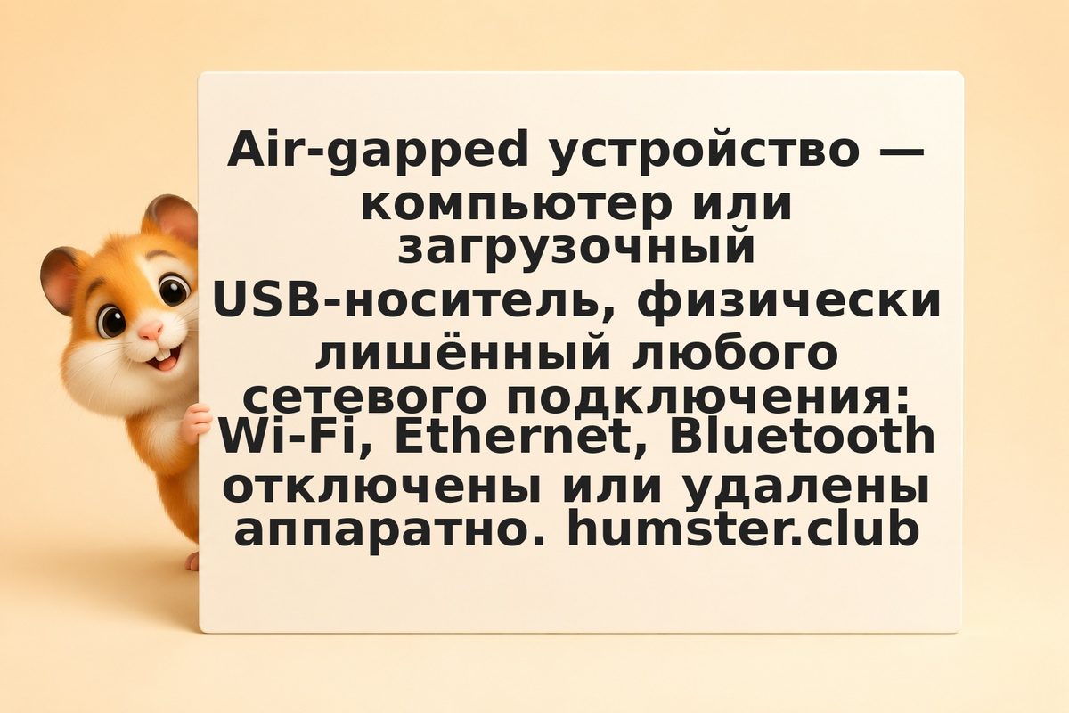 Air-gapped device: полностью отключённое от интернета хранилище криптоключей