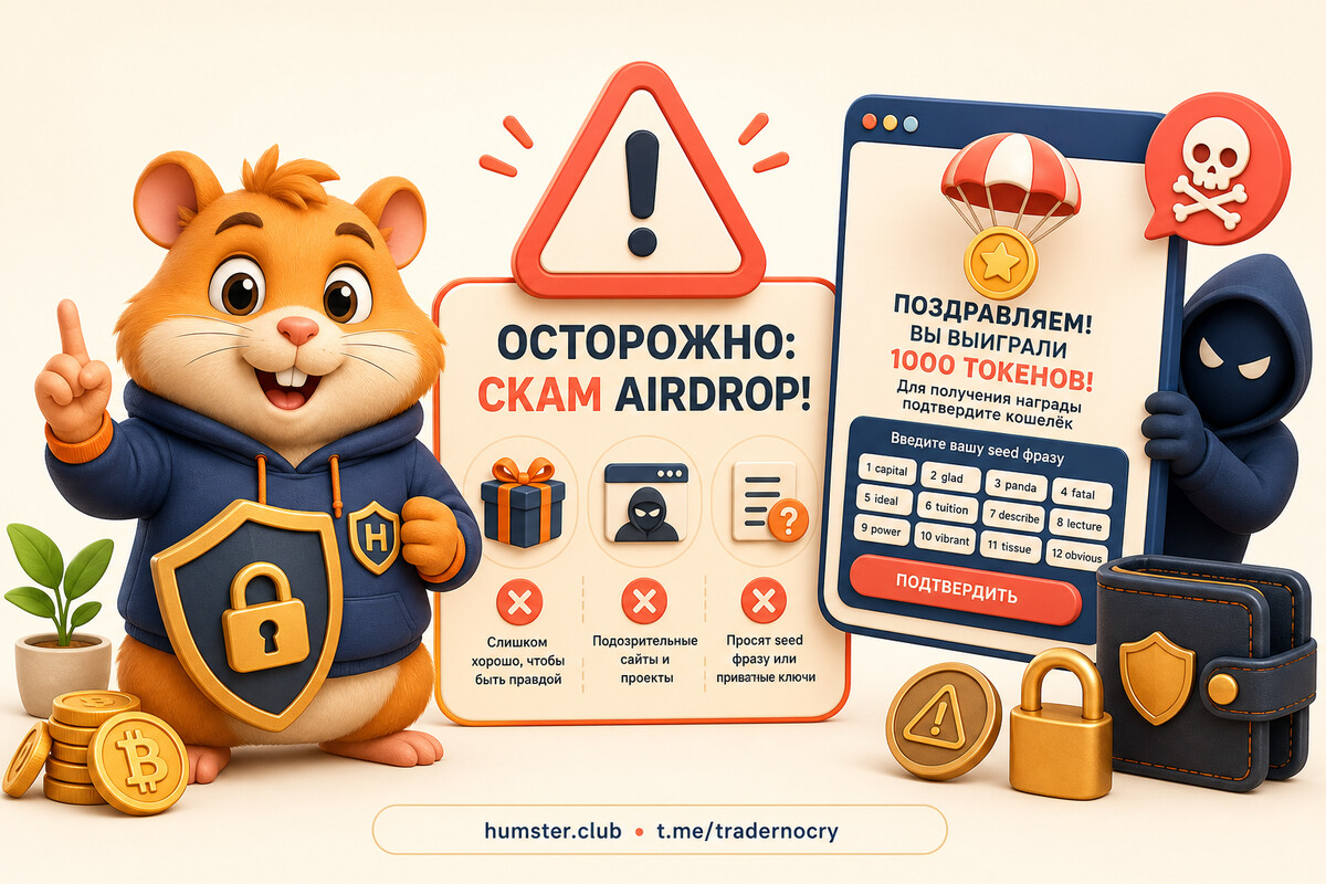 Эйрдроп просит seed-фразу? Это стопроцентный скам — признаки и примеры