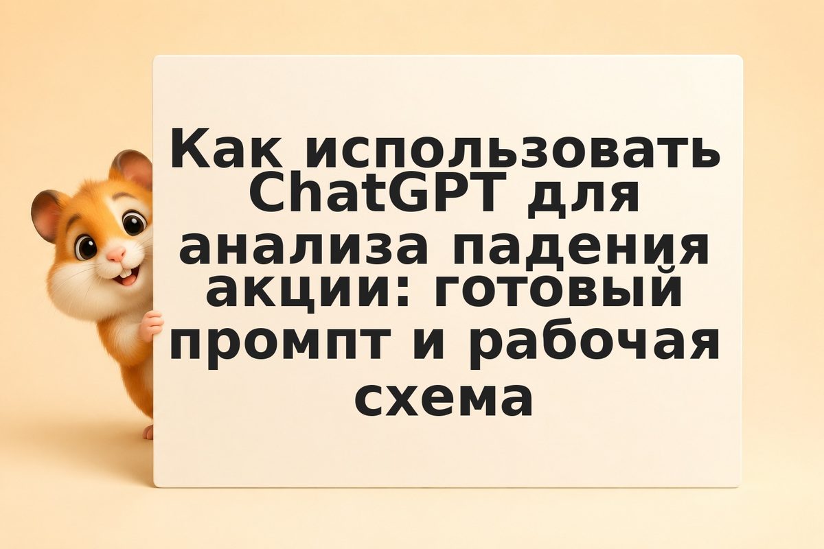 Как использовать ChatGPT для анализа падения акции: готовый промпт и рабочая схе
