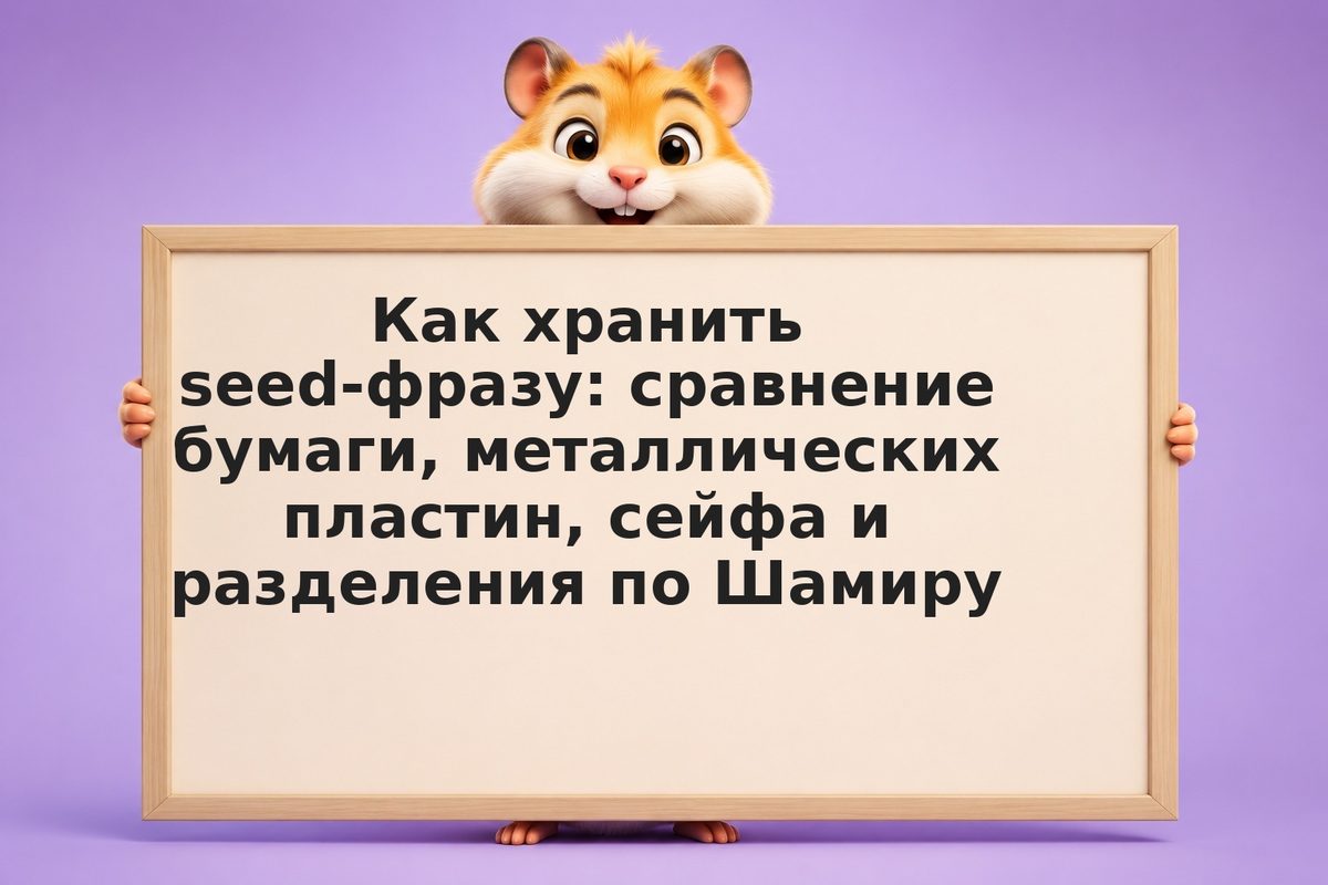 Как хранить seed-фразу: сравнение бумаги, металлических пластин, сейфа и разделе