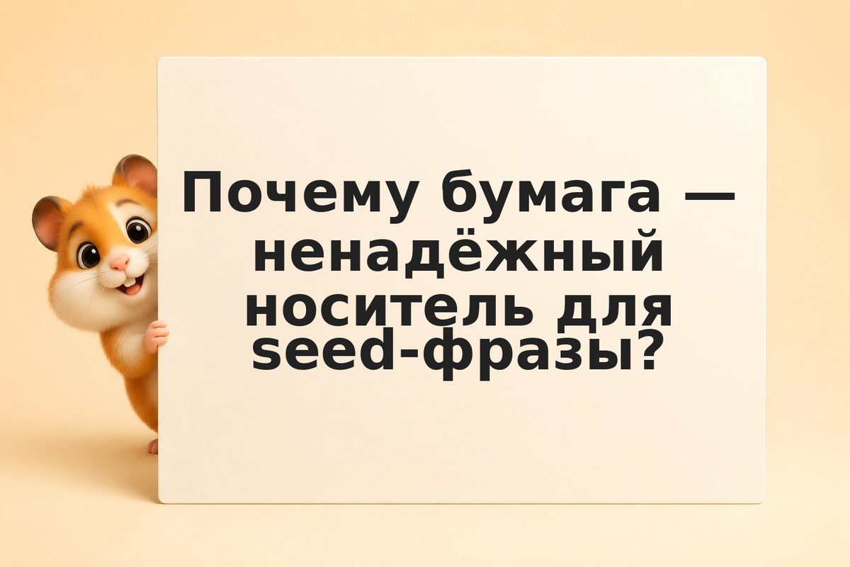 Как хранить seed-фразу: сравнение бумаги, металлических пластин, сейфа и разделе