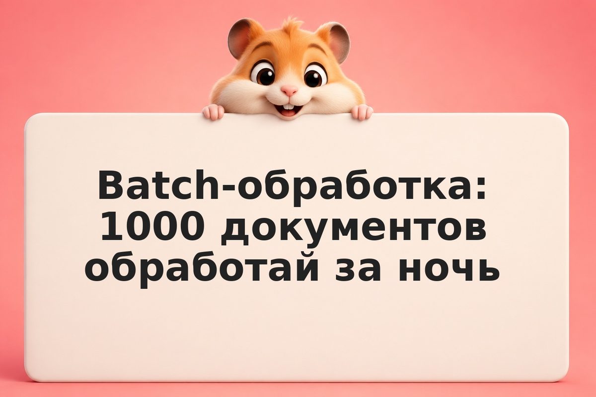 Batch-обработка: 1000 документов обработай за ночь