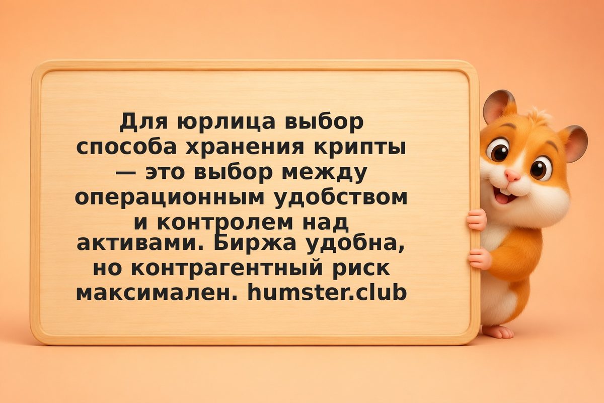 Биржа vs custody vs собственный кошелёк: где хранить крипто-активы для ООО