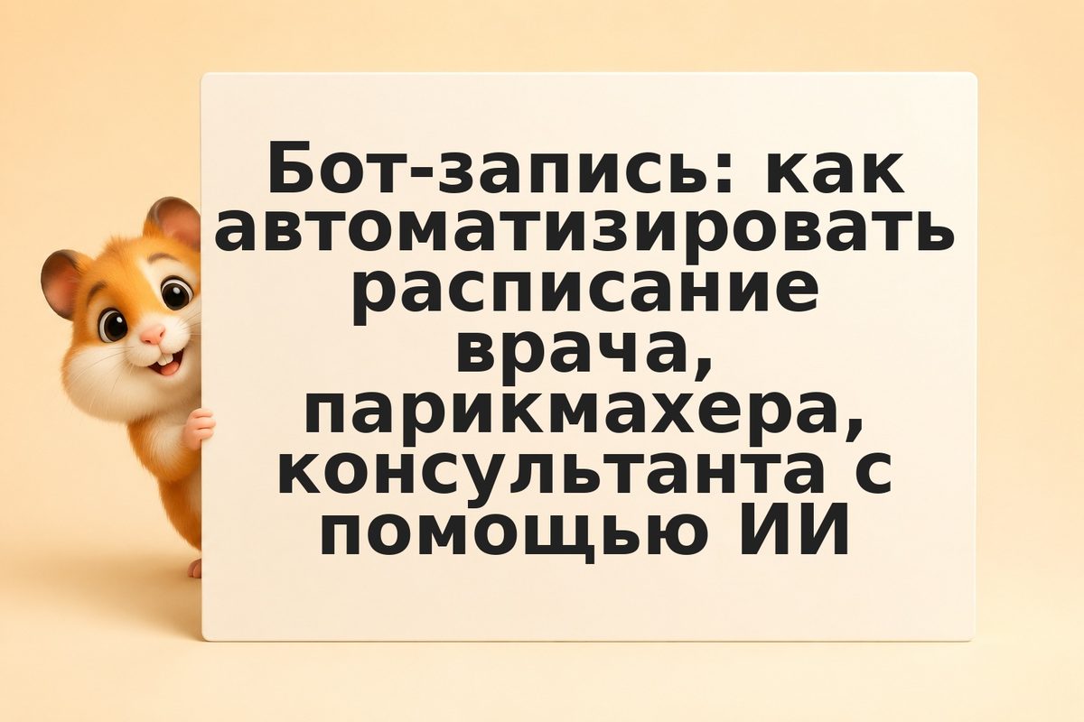 Бот-запись: как автоматизировать расписание врача, парикмахера, консультанта с п