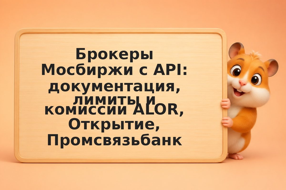 Брокеры Мосбиржи с API: документация, лимиты и комиссии ALOR, Открытие, Промсвяз