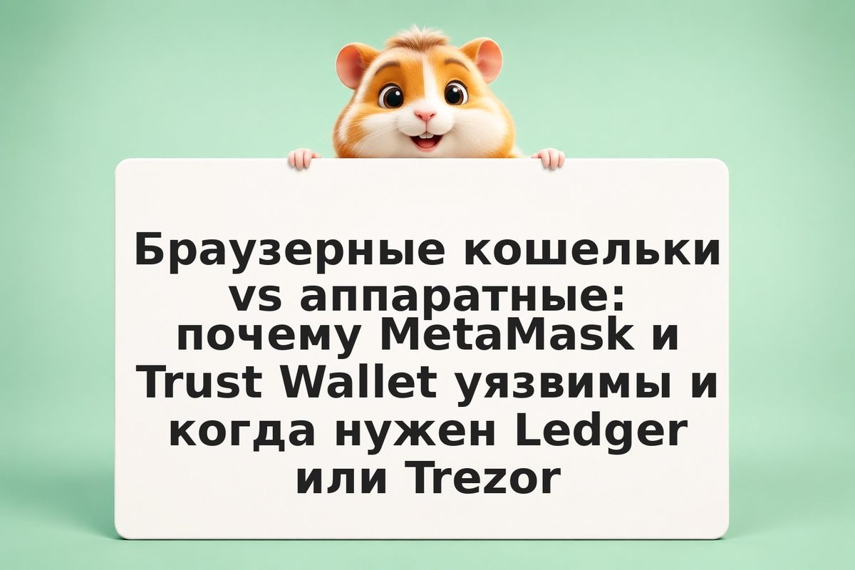 Браузерные кошельки vs аппаратные: почему MetaMask и Trust Wallet уязвимы и когд