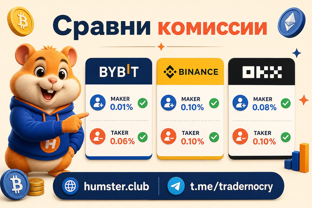 Сравнение комиссий Bybit vs Binance vs OKX: спот, фьючерсы и VIP-уровни 2026