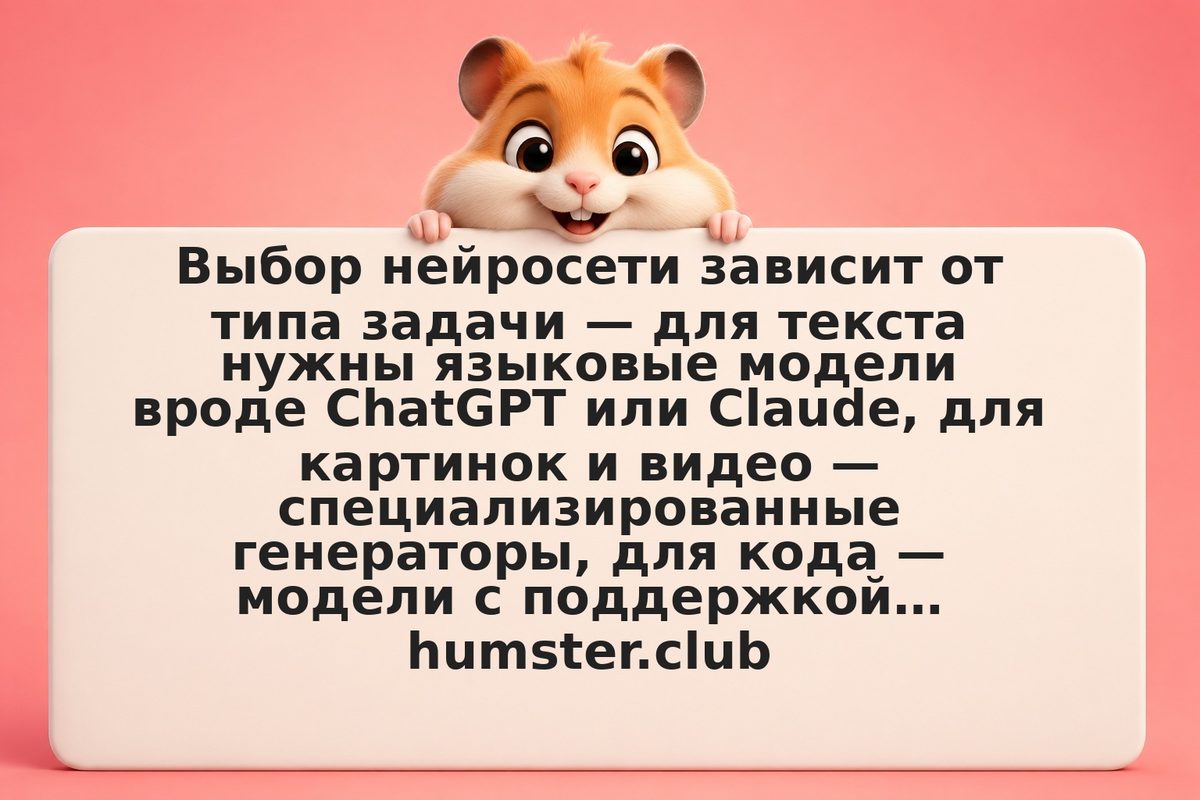 Матрица задача × модель: чеклист выбора нейросети по типам работ