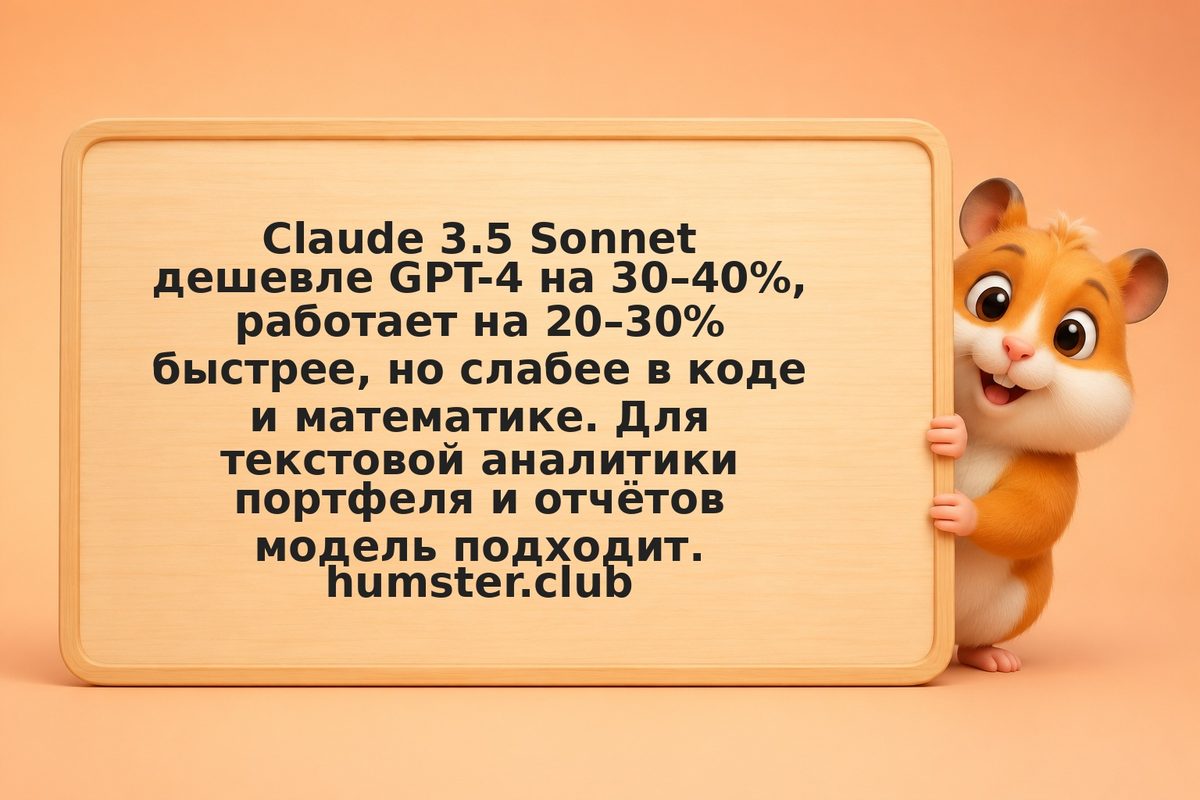 Claude 3.5 Sonnet против GPT-4: какая модель экономнее для вашего портфеля