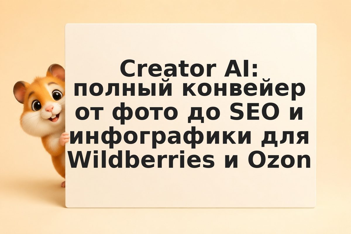 Creator AI: полный конвейер от фото до SEO и инфографики для Wildberries и Ozon