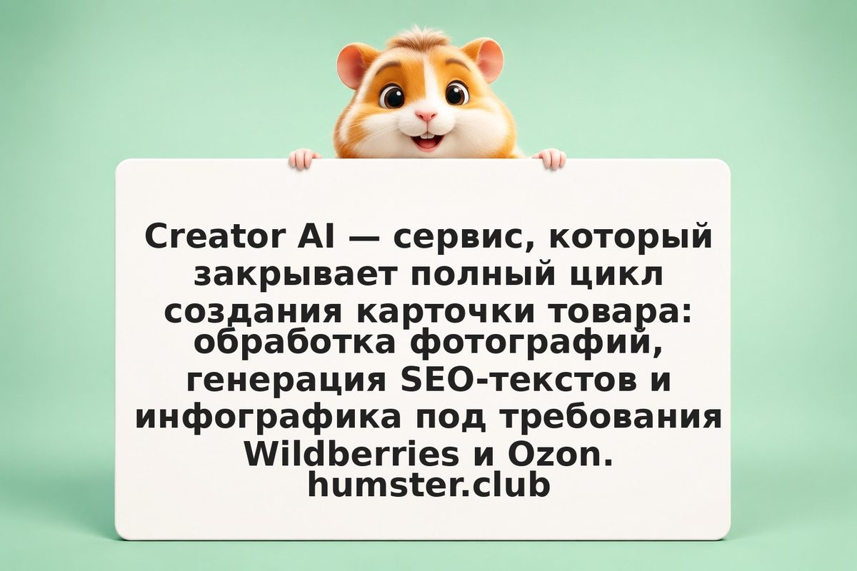 Creator AI: полный конвейер от фото до SEO и инфографики для Wildberries и Ozon