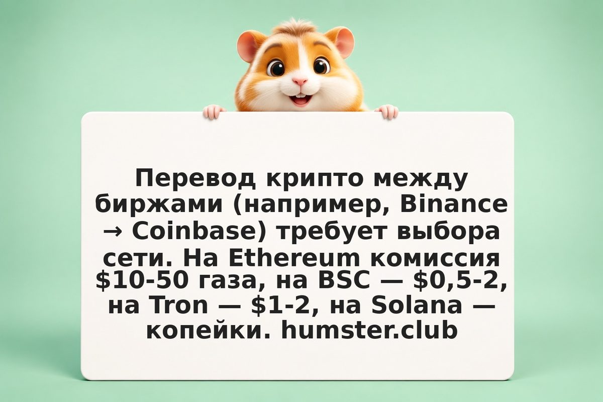 Перевод между крипто-биржами: сети и комиссии