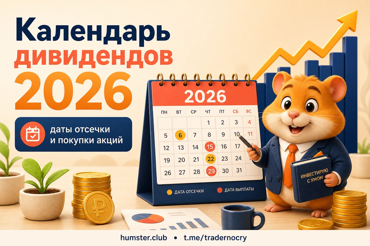 Календарь дивидендов российских компаний 2026: экс-даты, отсечки и дивидендный г