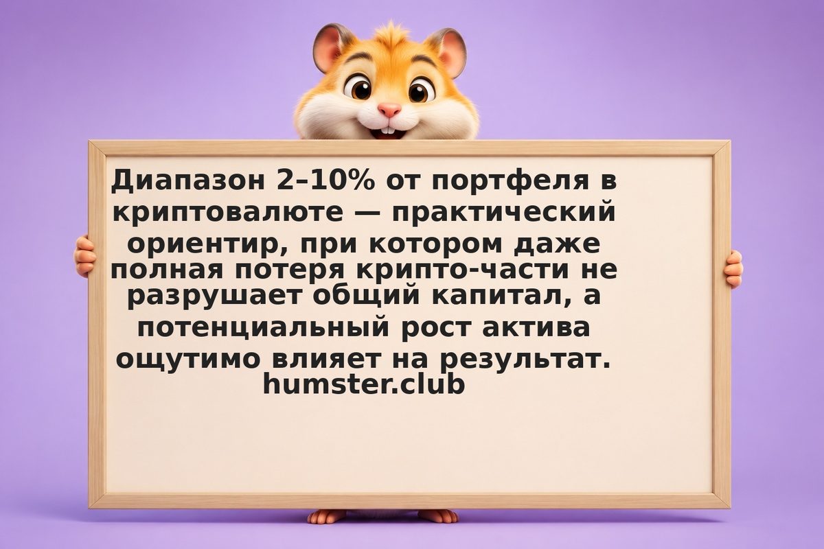Сколько % крипто в портфеле: от 2% до 10%
