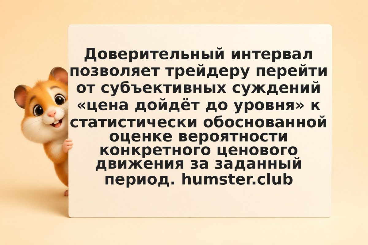 Доверительный интервал: расчёт вероятности достижения ценовой цели через нормаль