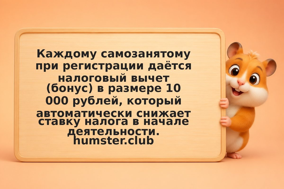 Самозанятый и налоговый вычет 10000