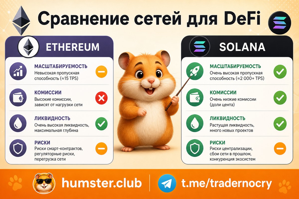 Ethereum против Solana для DeFi: где лучше строить инвестиционную стратегию в 20