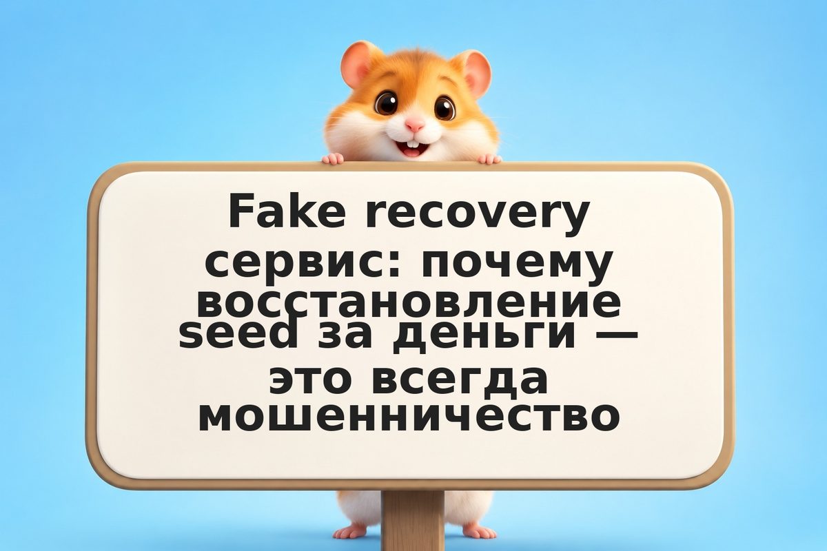 Fake recovery сервис: почему восстановление seed за деньги — это всегда мошеннич