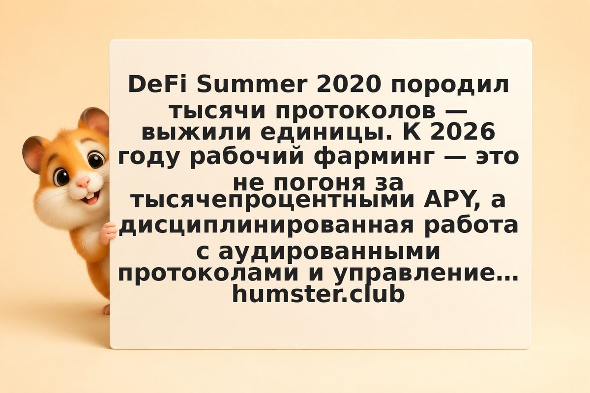 Фарминг 2026: что осталось от DeFi Summer и какие схемы реально работают