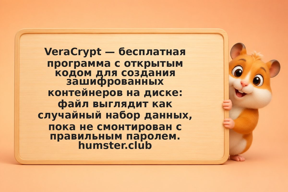 VeraCrypt: как создать зашифрованный контейнер для хранения seed-фразы