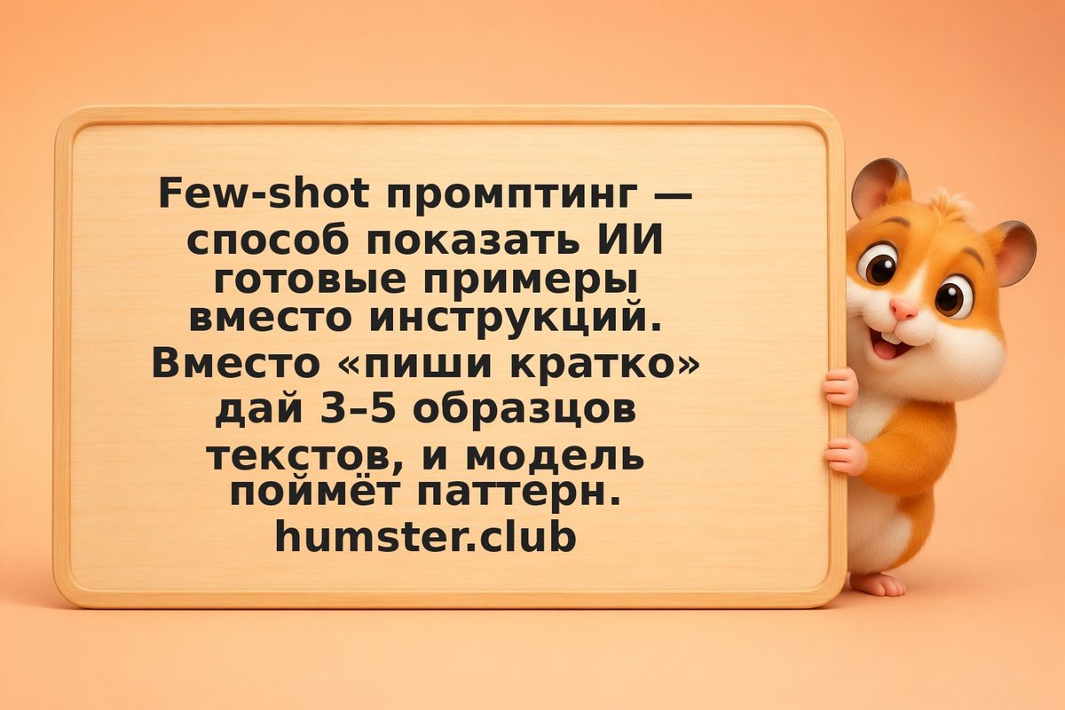 Few-shot примеры: научи ИИ-модель вашему стилю через примеры