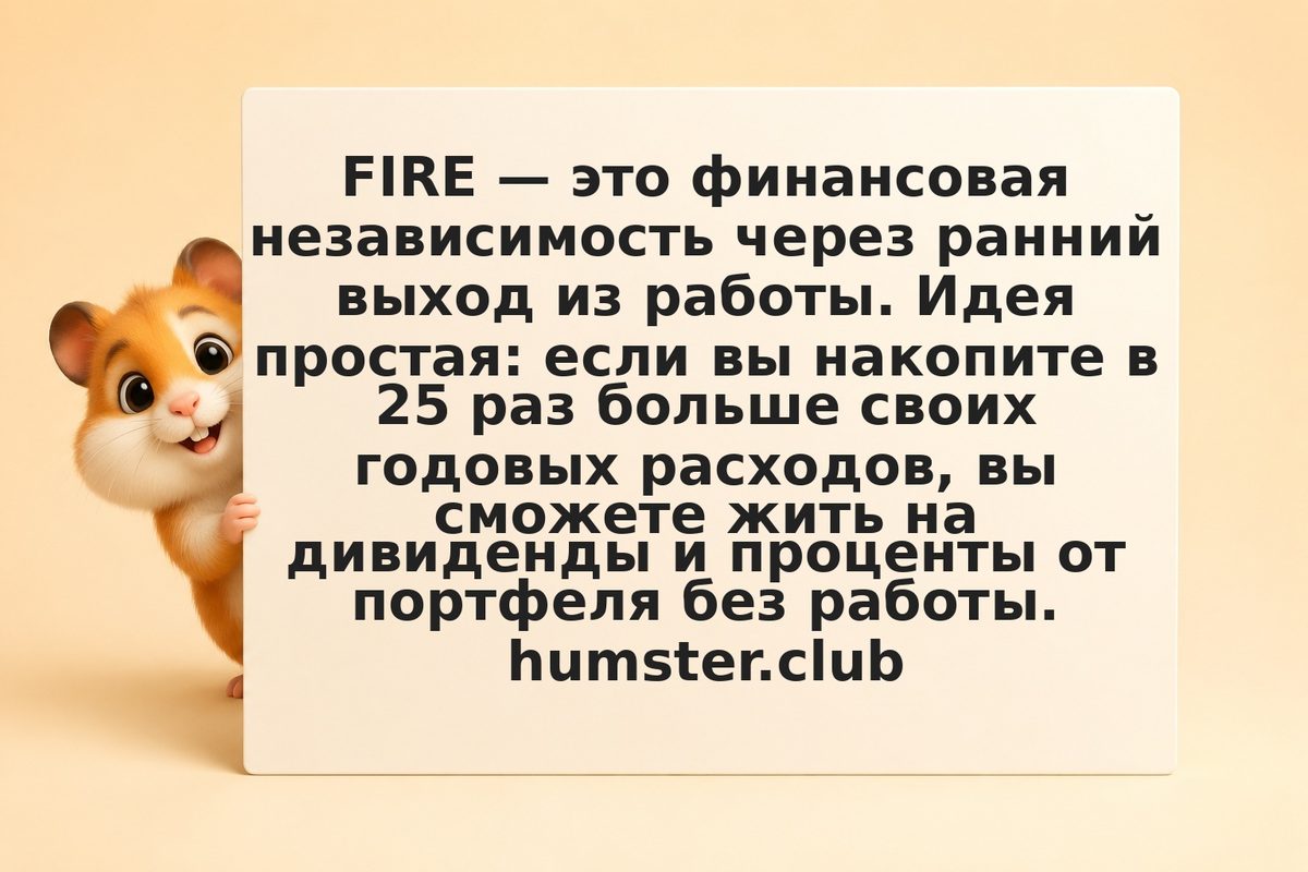 FIRE план: 25× годовых расходов = свобода