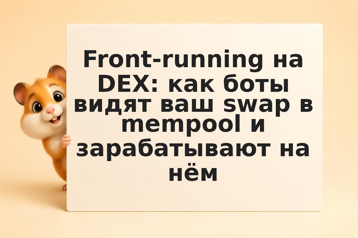 Front-running на DEX: как боты видят ваш swap в mempool и зарабатывают на нём