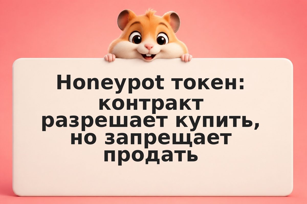 Honeypot токен: контракт разрешает купить, но запрещает продать