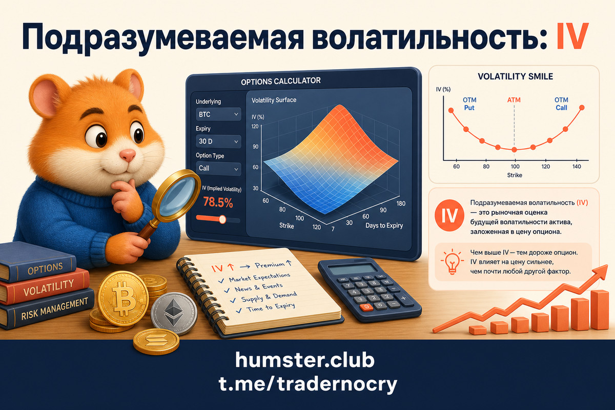 Калькулятор подразумеваемой волатильности для крипто-опционов: IV, funding rate 