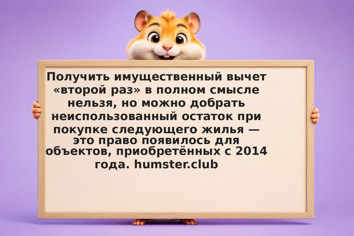 Имущественный вычет повторно: можно ли