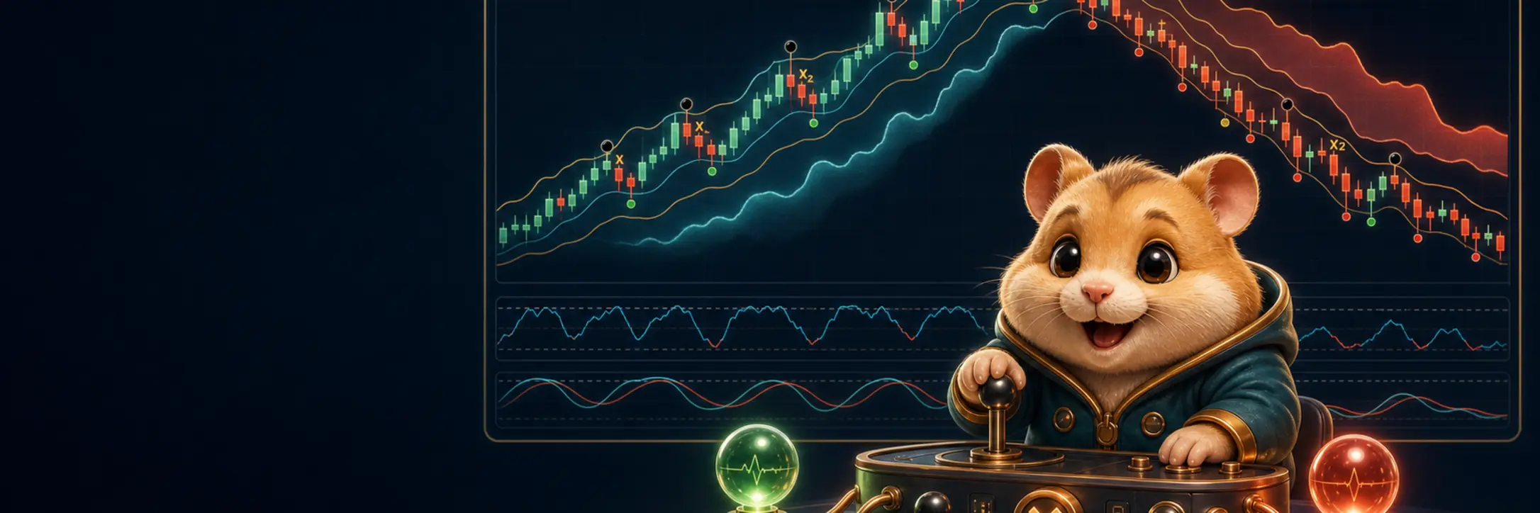 Хомяк управляет шарами, сигналами X/X2, облаком и осцилляторами Hamster Signal PRO