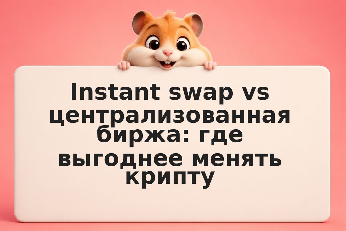 Instant swap vs централизованная биржа: где выгоднее менять крипту