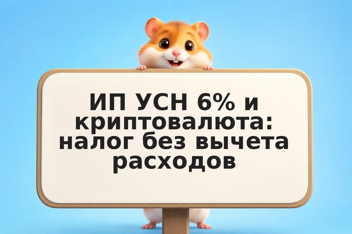 ИП УСН 6% и криптовалюта: налог без вычета расходов