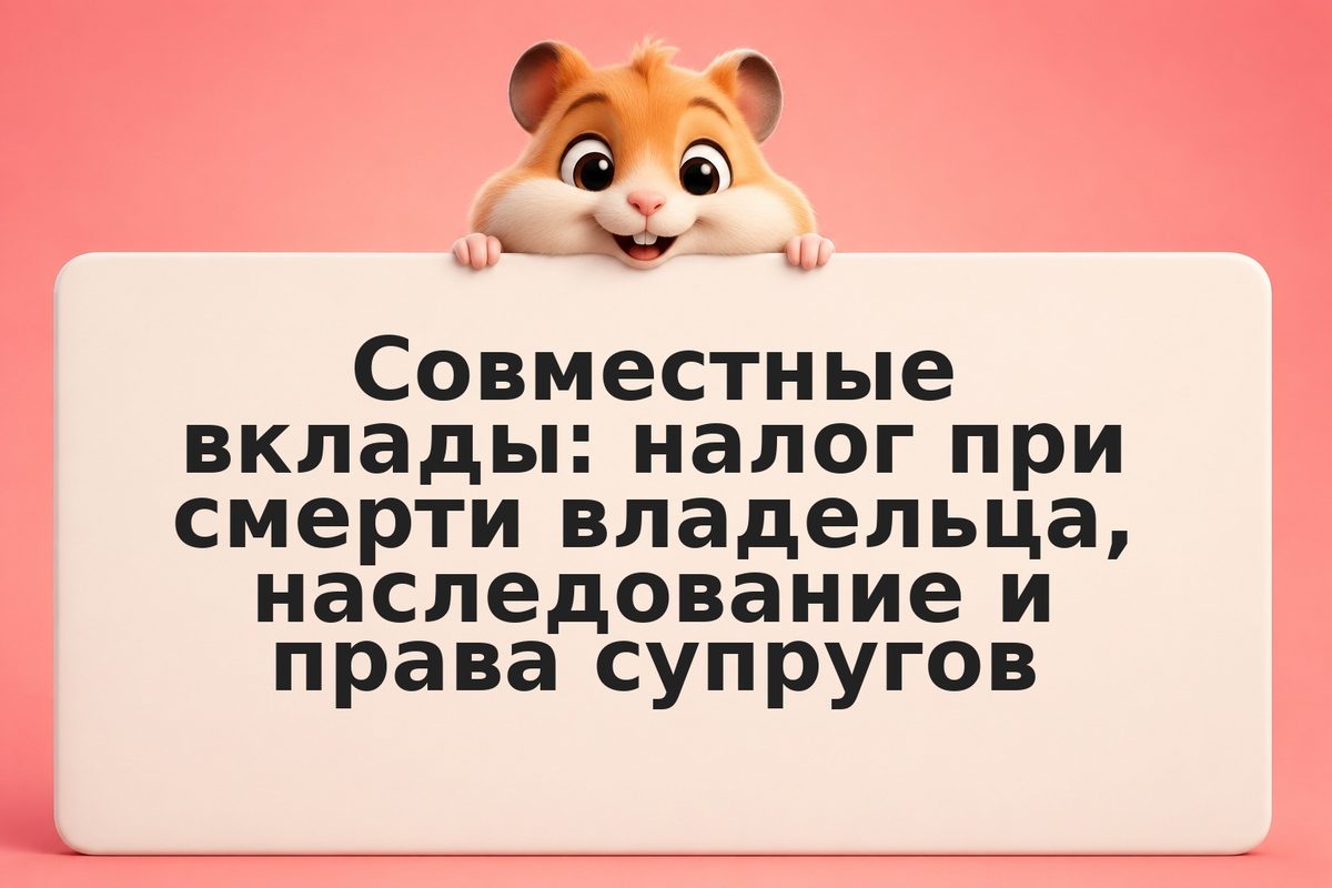 Совместные вклады: налог при смерти владельца, наследование и права супругов