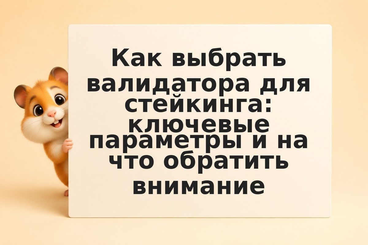 Как выбрать валидатора для стейкинга: ключевые параметры и на что обратить внима