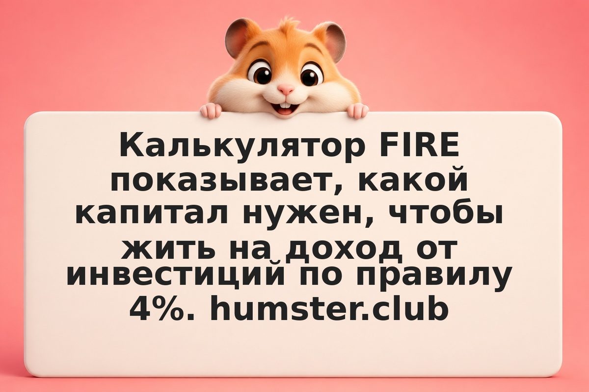 Калькулятор FIRE: сколько капитала нужно для финансовой независимости