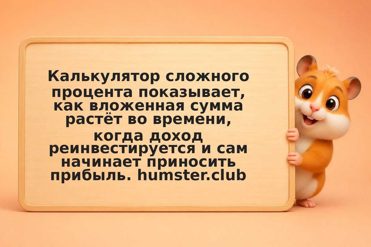 Калькулятор сложного процента: как растёт капитал при реинвестировании