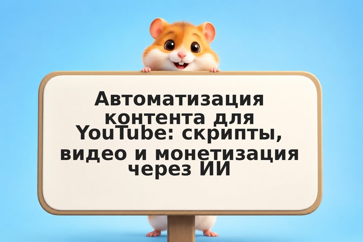 Автоматизация контента для YouTube: скрипты, видео и монетизация через ИИ