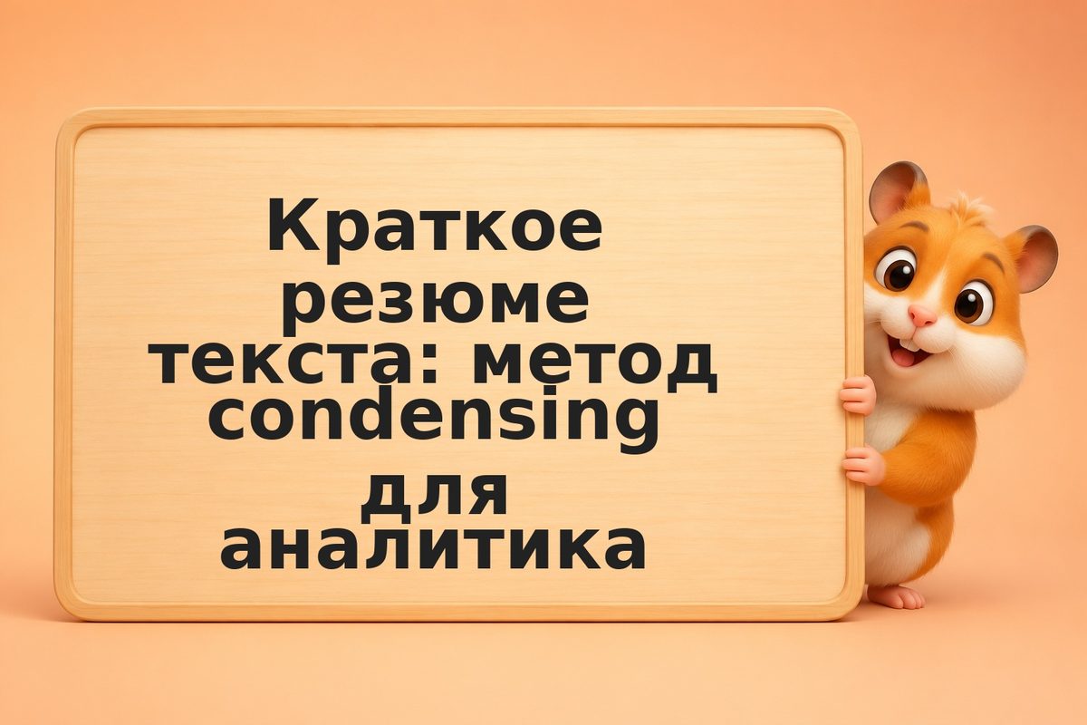 Краткое резюме текста: метод condensing для аналитика