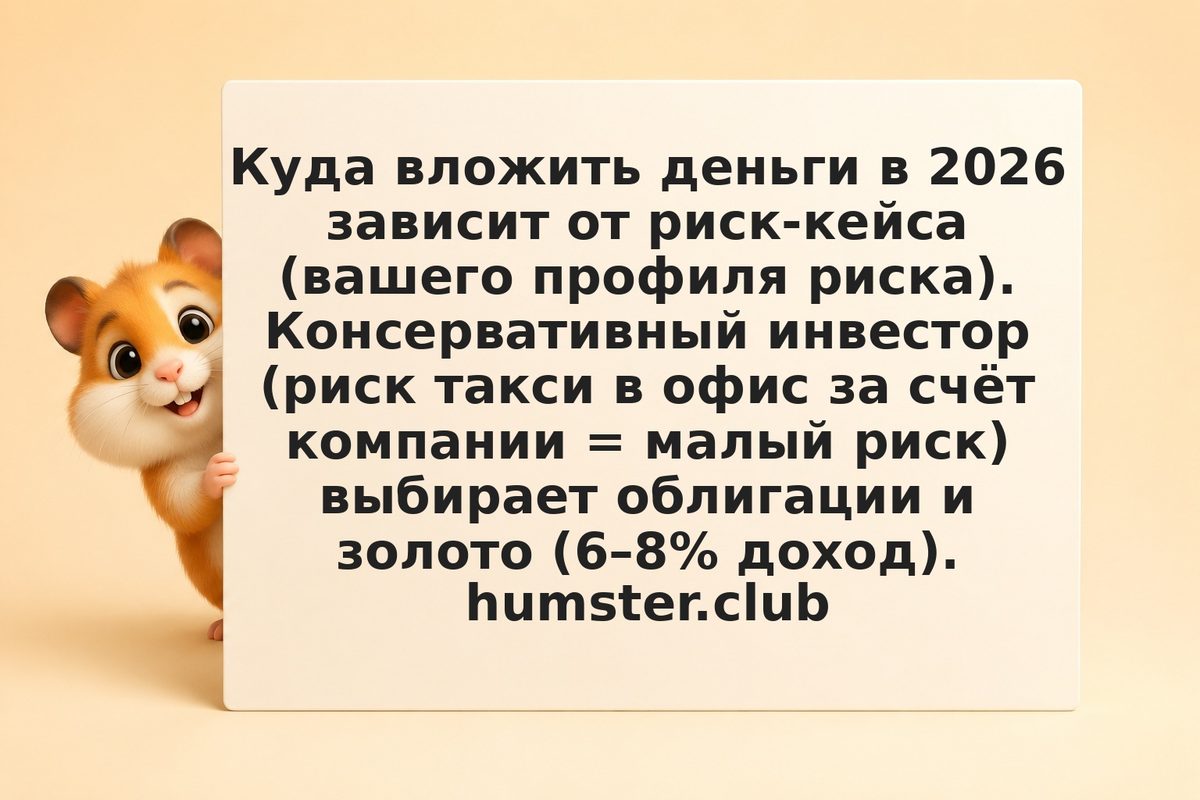 Куда вложить деньги в 2026: риск-кейс стратегия