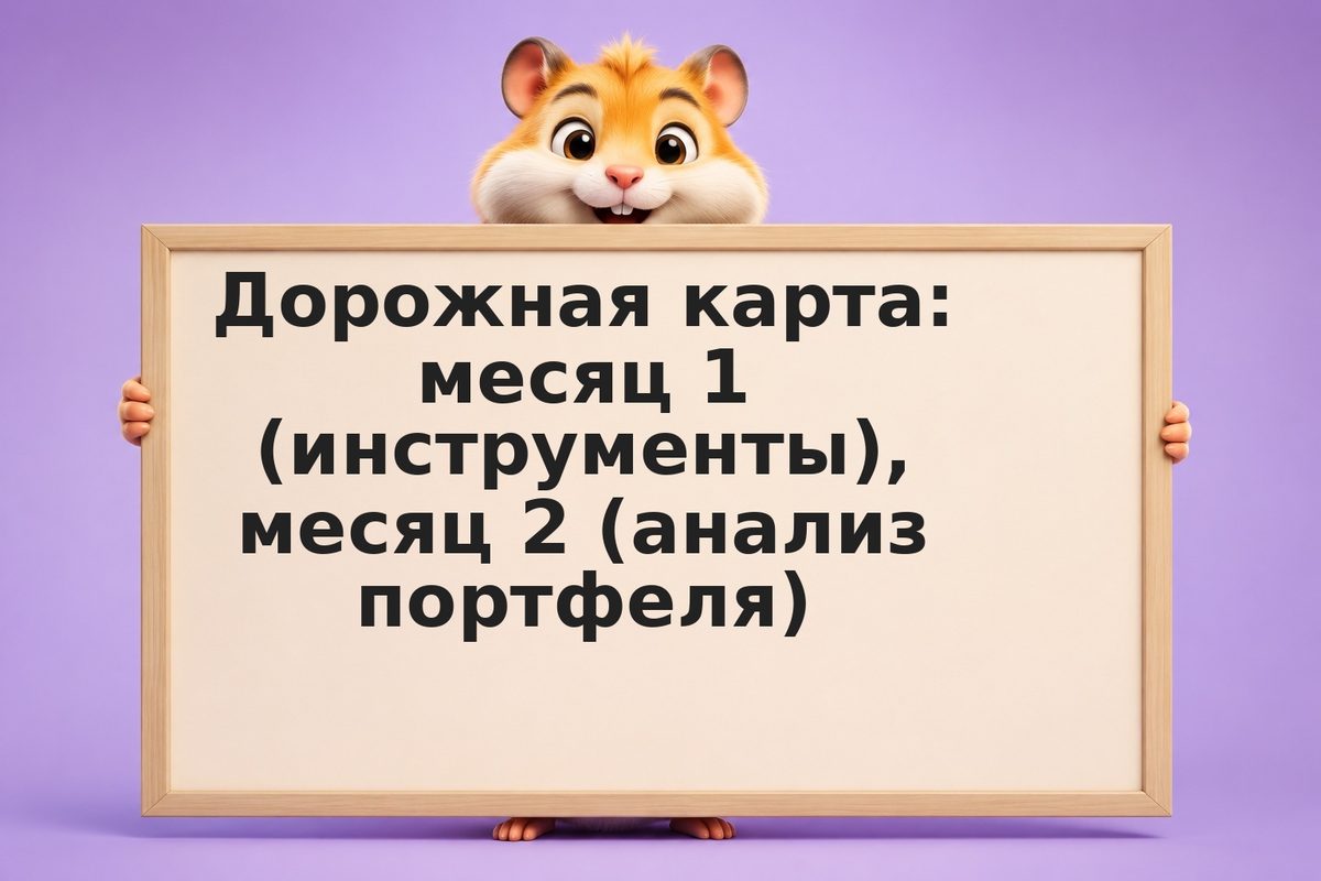 Дорожная карта: месяц 1 (инструменты), месяц 2 (анализ портфеля)