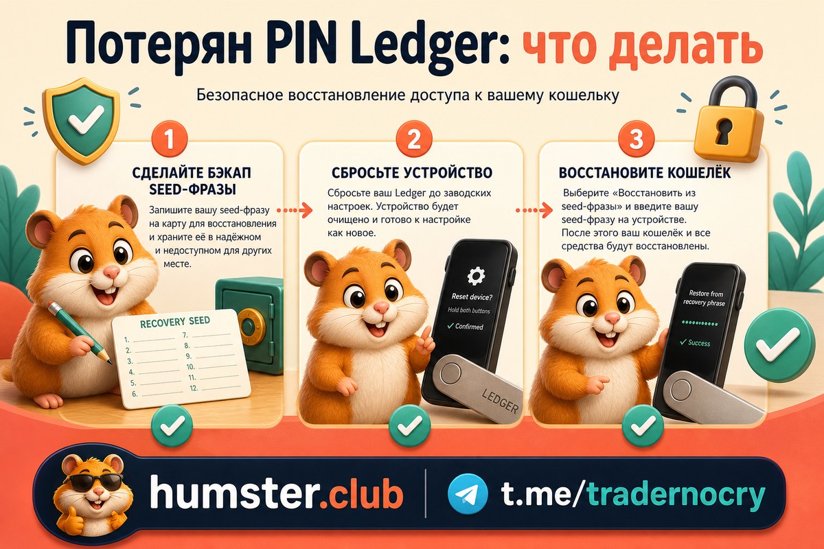 Потеряна фраза восстановления Ledger, но PIN известен: как вернуть доступ