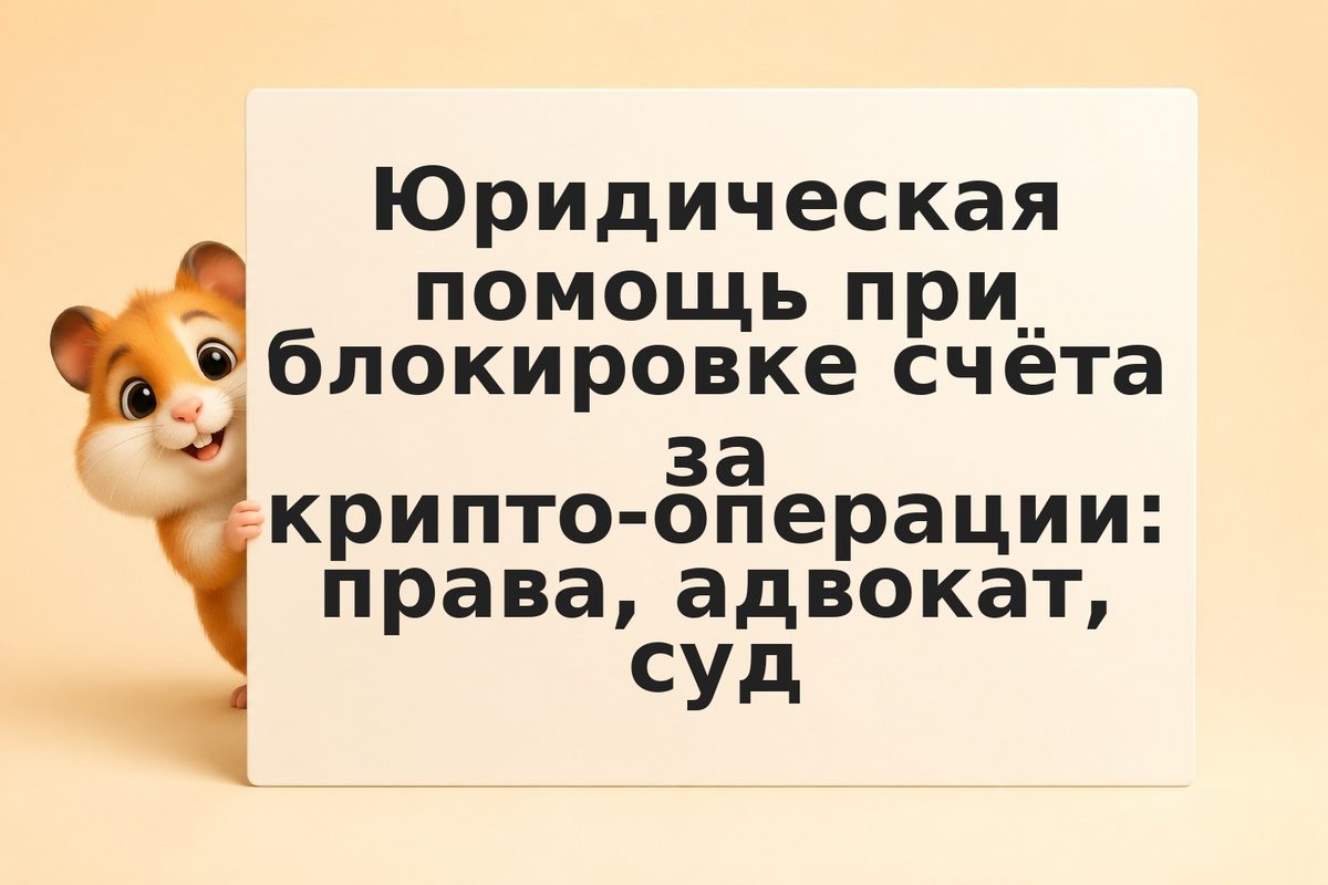 Юридическая помощь при блокировке счёта за крипто-операции: права, адвокат, суд