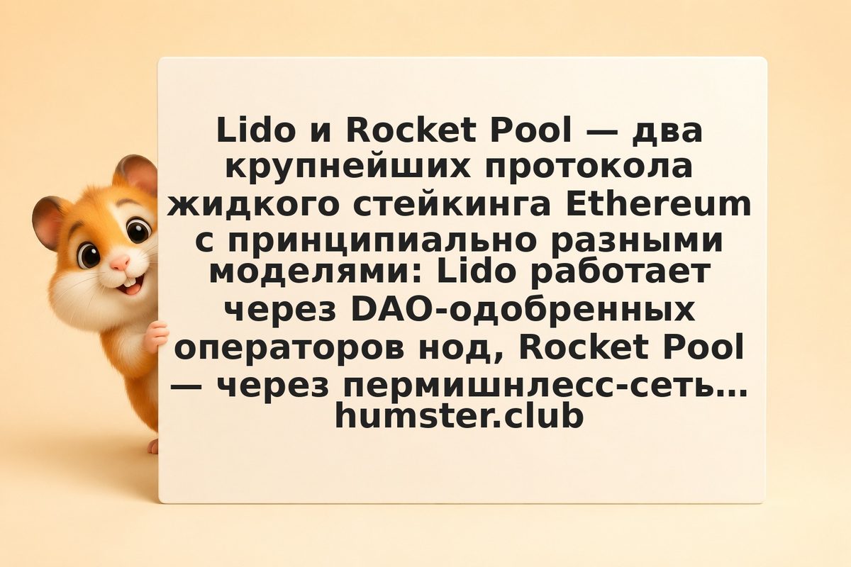 Lido против Rocket Pool: сравнение моделей liquid staking в 2026 году