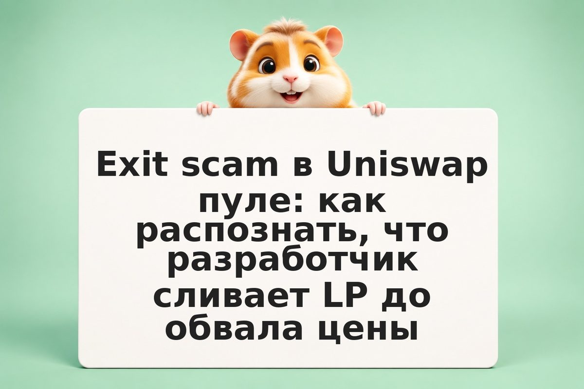 Exit scam в Uniswap пуле: как распознать, что разработчик сливает LP до обвала ц