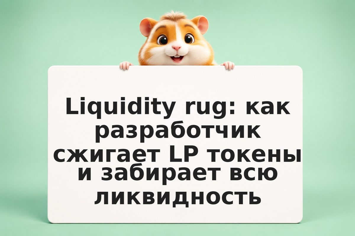 Liquidity rug: как разработчик сжигает LP токены и забирает всю ликвидность